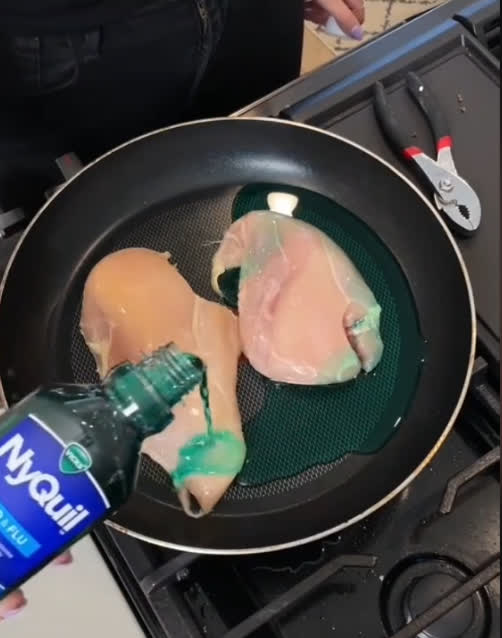 Don't Cook Chicken in NyQuil FDA Warns TikTok Death